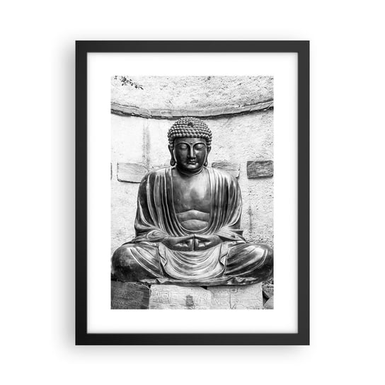 Obraz - Plakat - U źródeł spokoju - 30x40cm - Budda Posąg Buddy Azja - Foto Plakaty na ścianę w czarnej ramie - Plakat do Salonu Sypialni ARTTOR ARTTOR