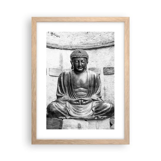 Obraz - Plakat - U źródeł spokoju - 30x40cm - Budda Posąg Buddy Azja - Foto Plakaty na ścianę w ramie jasny dąb - Plakat do Salonu Sypialni ARTTOR ARTTOR