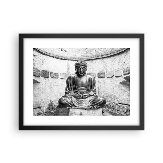 Obraz - Plakat - U źródeł spokoju - 40x30cm - Budda Posąg Buddy Azja - Foto Plakaty na ścianę w czarnej ramie - Plakat do Salonu Sypialni ARTTOR ARTTOR