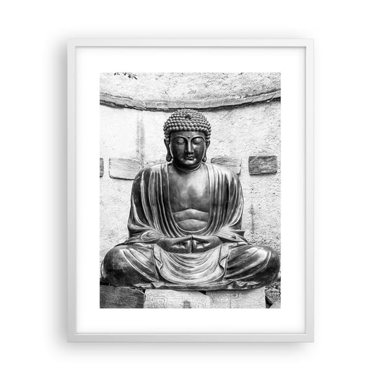 Obraz - Plakat - U źródeł spokoju - 40x50cm - Budda Posąg Buddy Azja - Foto Plakaty w ramie koloru białego do Salonu Sypialni ARTTOR ARTTOR