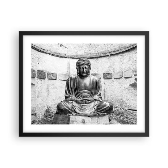 Obraz - Plakat - U źródeł spokoju - 50x40cm - Budda Posąg Buddy Azja - Foto Plakaty w ramie koloru czarnego do Salonu Sypialni ARTTOR ARTTOR