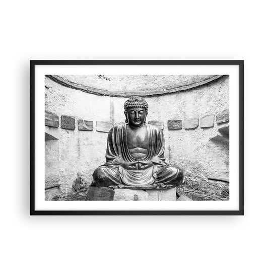 Obraz - Plakat - U źródeł spokoju - 70x50cm - Budda Posąg Buddy Azja - Nowoczesny modny obraz Plakat czarna rama ARTTOR ARTTOR