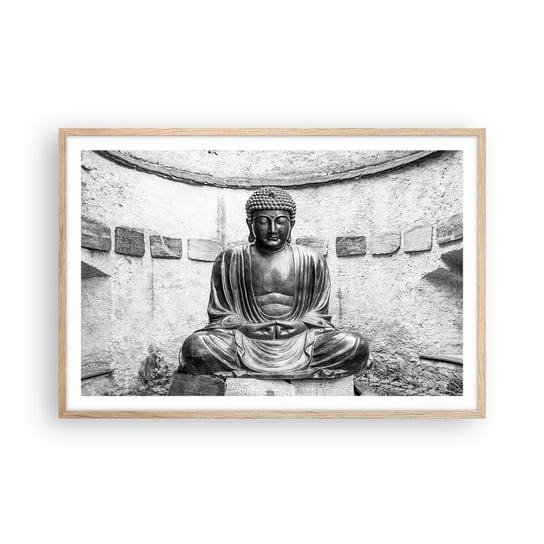 Obraz - Plakat - U źródeł spokoju - 91x61cm - Budda Posąg Buddy Azja - Foto Plakaty na ścianę w ramie jasny dąb - Plakat do Salonu Sypialni ARTTOR ARTTOR