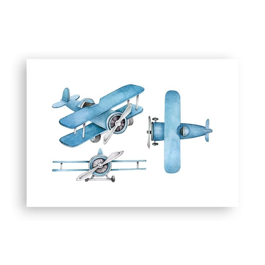 Obraz - Plakat - Urodzony zwycięzca - 100x70cm - Retro Samoloty Dziecięce - Foto Plakaty bez ramy na ścianę do Salonu Sypialni ARTTOR ARTTOR