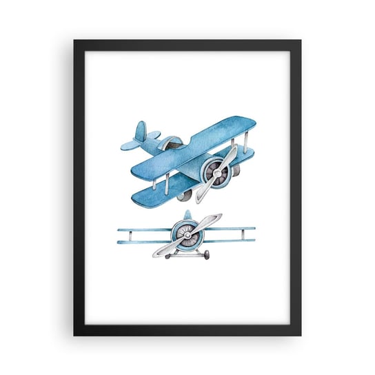 Obraz - Plakat - Urodzony zwycięzca - 30x40cm - Retro Samoloty Dziecięce - Foto Plakaty na ścianę w czarnej ramie - Plakat do Salonu Sypialni ARTTOR ARTTOR