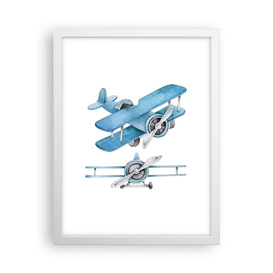 Obraz - Plakat - Urodzony zwycięzca - 30x40cm - Retro Samoloty Dziecięce - Foto Plakaty na ścianę w ramie białej - Plakat do Salonu Sypialni ARTTOR ARTTOR