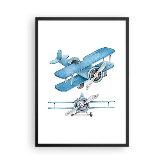 Obraz - Plakat - Urodzony zwycięzca - 50x70cm - Retro Samoloty Dziecięce - Nowoczesny modny obraz Plakat czarna rama ARTTOR ARTTOR