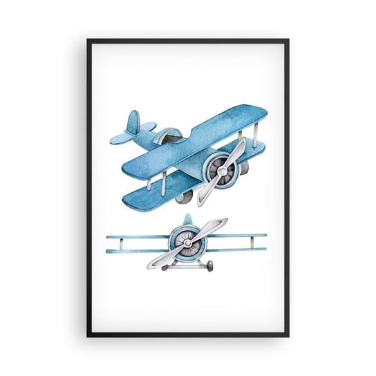 Obraz - Plakat - Urodzony zwycięzca - 61x91cm - Retro Samoloty Dziecięce - Foto Plakaty na ścianę w czarnej ramie - Plakat do Salonu Sypialni ARTTOR ARTTOR