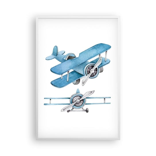 Obraz - Plakat - Urodzony zwycięzca - 61x91cm - Retro Samoloty Dziecięce - Foto Plakaty na ścianę w ramie białej - Plakat do Salonu Sypialni ARTTOR ARTTOR