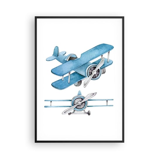 Obraz - Plakat - Urodzony zwycięzca - 70x100cm - Retro Samoloty Dziecięce - Foto Plakaty w ramie koloru czarnego do Salonu Sypialni ARTTOR ARTTOR
