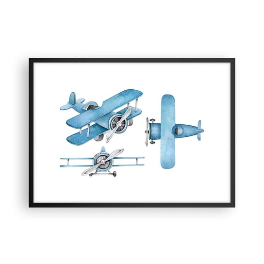 Obraz - Plakat - Urodzony zwycięzca - 70x50cm - Retro Samoloty Dziecięce - Nowoczesny modny obraz Plakat czarna rama ARTTOR ARTTOR