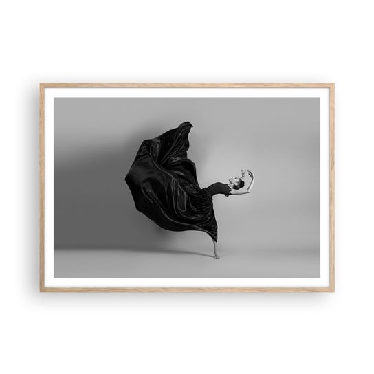 Obraz - Plakat - Uskrzydlona muzyką - 100x70cm - Taniec Kobieta Tancerka - Foto Plakaty w ramie koloru jasny dąb do Salonu Sypialni ARTTOR ARTTOR