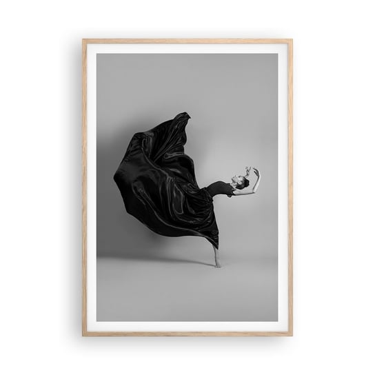 Obraz - Plakat - Uskrzydlona muzyką - 70x100cm - Taniec Kobieta Tancerka - Foto Plakaty w ramie koloru jasny dąb do Salonu Sypialni ARTTOR ARTTOR