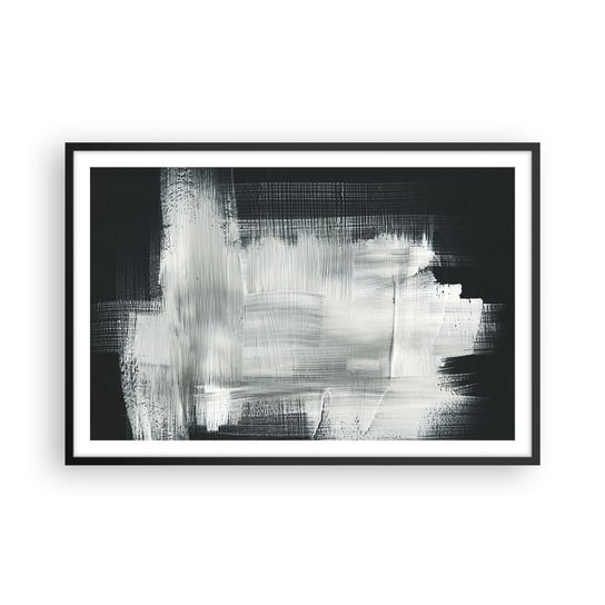 Obraz - Plakat - Utkane z pionu i poziomu - 91x61cm - Abstrakcja Sztuka Czarno-Biały - Foto Plakaty na ścianę w czarnej ramie - Plakat do Salonu Sypialni ARTTOR ARTTOR