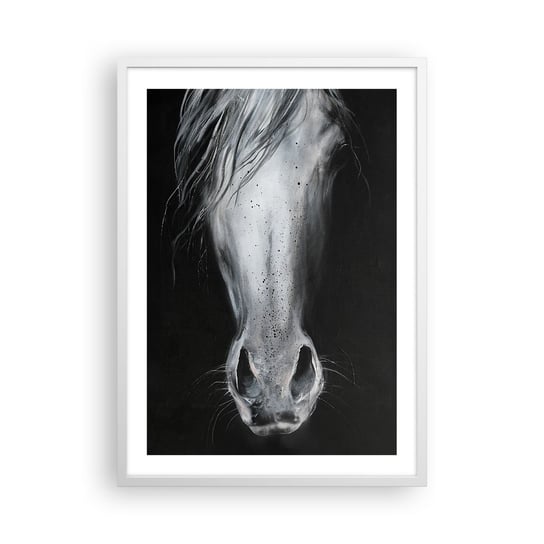Obraz - Plakat - Uwodzicielskie spojrzenie - 50x70cm - Koń Zwierzę Artystyczny - Nowoczesny modny obraz Plakat rama biała ARTTOR ARTTOR