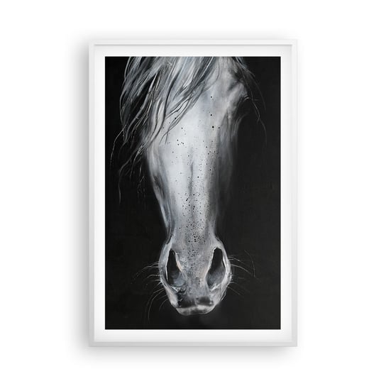 Obraz - Plakat - Uwodzicielskie spojrzenie - 61x91cm - Koń Zwierzę Artystyczny - Foto Plakaty na ścianę w ramie białej - Plakat do Salonu Sypialni ARTTOR ARTTOR