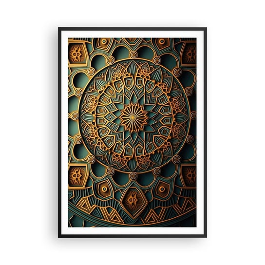 Obraz - Plakat - W arabskim klimacie - 70x100cm - Mozaika Arabski Ozdoby - Foto Plakaty w ramie koloru czarnego do Salonu Sypialni ARTTOR ARTTOR