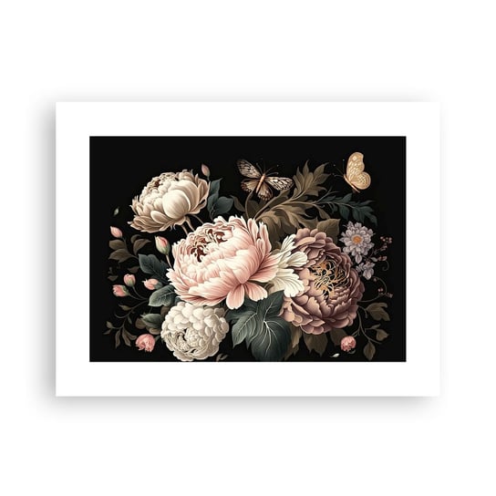 Obraz - Plakat - W barokowym stylu - 40x30cm - Botanika Kwiaty Shabby Chic - Foto Plakaty na ścianę bez ramy - Plakat do Salonu Sypialni ARTTOR ARTTOR