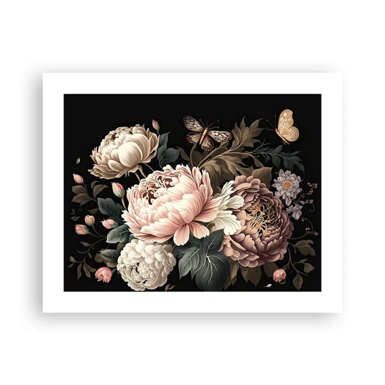 Obraz - Plakat - W barokowym stylu - 50x40cm - Botanika Kwiaty Shabby Chic - Foto Plakaty bez ramy do Salonu Sypialni ARTTOR ARTTOR
