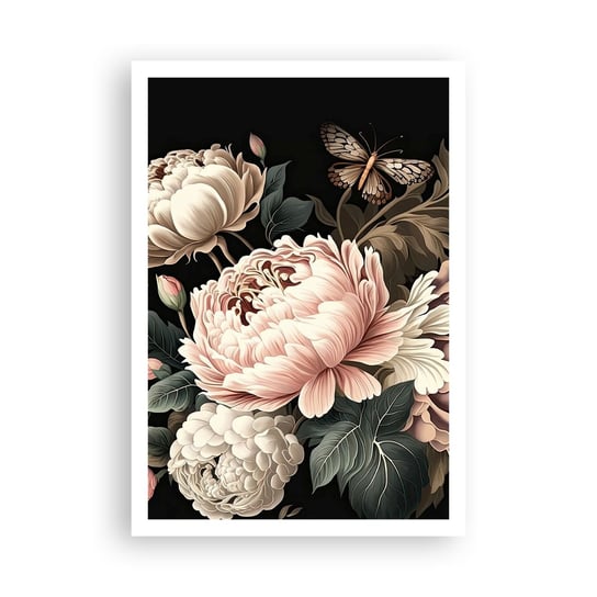 Obraz - Plakat - W barokowym stylu - 70x100cm - Botanika Kwiaty Shabby Chic - Foto Plakaty bez ramy na ścianę do Salonu Sypialni ARTTOR ARTTOR