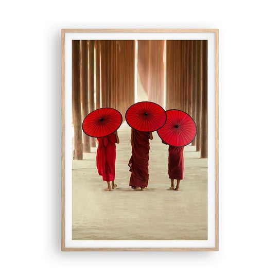 Obraz - Plakat - W drodze do Czystej Krainy - 70x100cm - Azja Birma Kobiety - Foto Plakaty w ramie koloru jasny dąb do Salonu Sypialni ARTTOR ARTTOR