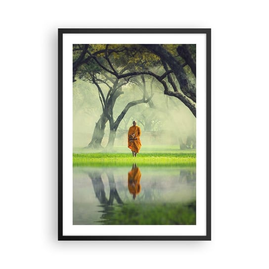 Obraz - Plakat - W drodze do oświecenia - 50x70cm - Azja Mnich Buddyzm - Nowoczesny modny obraz Plakat czarna rama ARTTOR ARTTOR