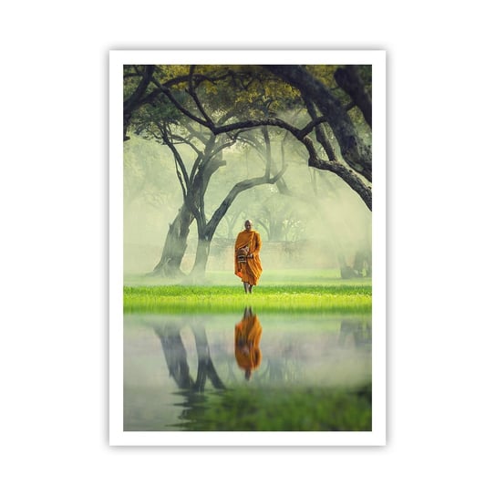 Obraz - Plakat - W drodze do oświecenia - 70x100cm - Azja Mnich Buddyzm - Foto Plakaty bez ramy na ścianę do Salonu Sypialni ARTTOR ARTTOR