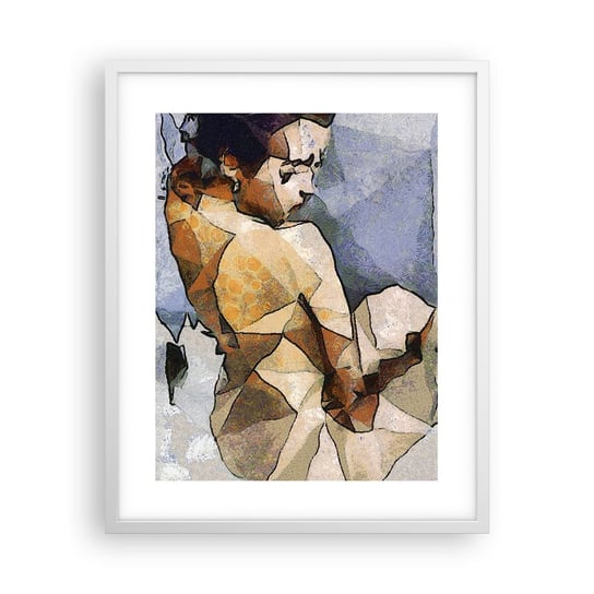 Obraz - Plakat - W duchu kubizmu - 40x50cm - Grafika Kobieta Ciało Kobiety - Foto Plakaty w ramie koloru białego do Salonu Sypialni ARTTOR ARTTOR