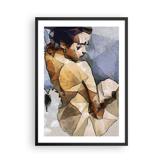 Obraz - Plakat - W duchu kubizmu - 50x70cm - Grafika Kobieta Ciało Kobiety - Nowoczesny modny obraz Plakat czarna rama ARTTOR ARTTOR