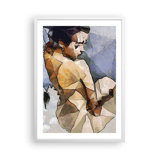 Obraz - Plakat - W duchu kubizmu - 50x70cm - Grafika Kobieta Ciało Kobiety - Nowoczesny modny obraz Plakat rama biała ARTTOR ARTTOR
