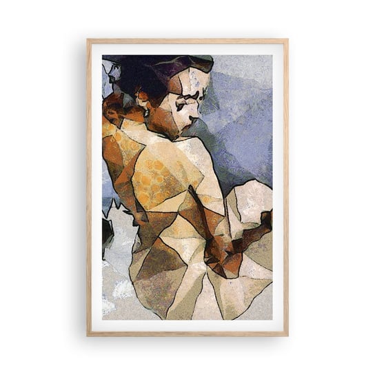 Obraz - Plakat - W duchu kubizmu - 61x91cm - Grafika Kobieta Ciało Kobiety - Foto Plakaty na ścianę w ramie jasny dąb - Plakat do Salonu Sypialni ARTTOR ARTTOR