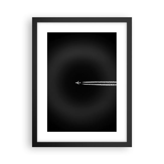 Obraz - Plakat - W inny wymiar - 30x40cm - Samolot Podróż Prędkość - Foto Plakaty na ścianę w czarnej ramie - Plakat do Salonu Sypialni ARTTOR ARTTOR