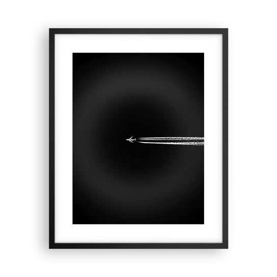 Obraz - Plakat - W inny wymiar - 40x50cm - Samolot Podróż Prędkość - Foto Plakaty w ramie koloru czarnego do Salonu Sypialni ARTTOR ARTTOR
