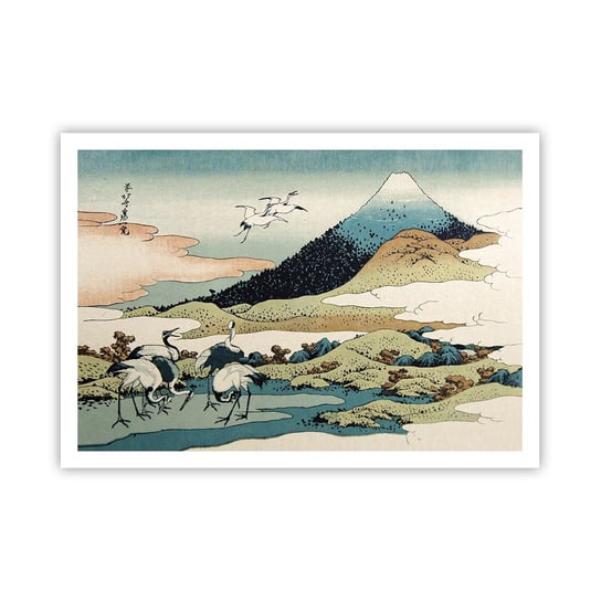 Obraz - Plakat - W japońskim duchu - 100x70cm - Bocian Ptak Krajobraz - Foto Plakaty bez ramy na ścianę do Salonu Sypialni ARTTOR ARTTOR