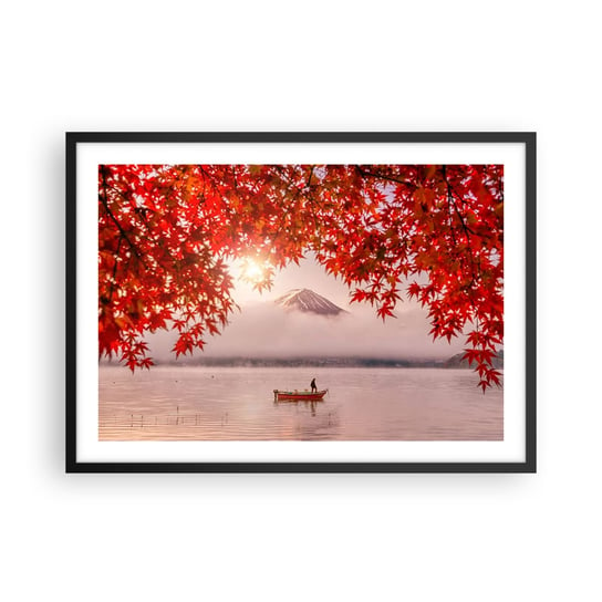 Obraz - Plakat - W japońskim klimacie - 70x50cm - Krajobraz Jezioro Japonia - Nowoczesny modny obraz Plakat czarna rama ARTTOR ARTTOR