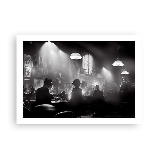 Obraz - Plakat - W jazzowym klimacie - 70x50cm - Bar Retro Ludzie - Nowoczesny modny obraz Plakat bez ramy do Salonu Sypialni ARTTOR ARTTOR