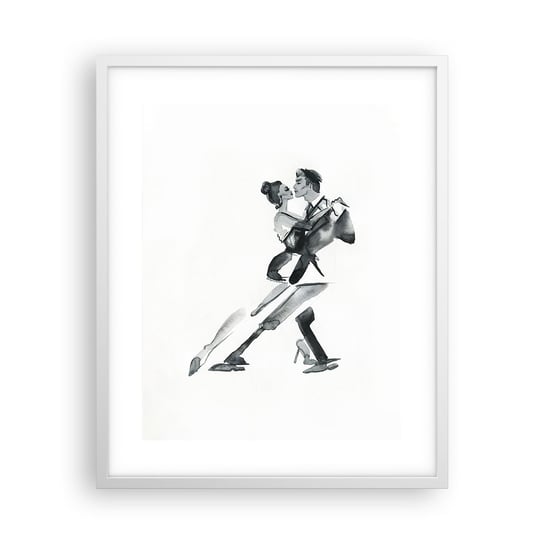 Obraz - Plakat - W jednym rytmie - 40x50cm - Tango Taniec Tancerz - Foto Plakaty w ramie koloru białego do Salonu Sypialni ARTTOR ARTTOR