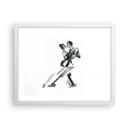 Obraz - Plakat - W jednym rytmie - 50x40cm - Tango Taniec Tancerz - Foto Plakaty w ramie koloru białego do Salonu Sypialni ARTTOR ARTTOR