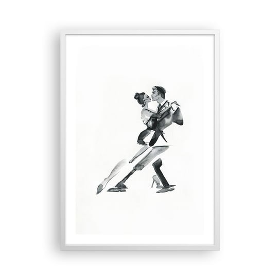 Obraz - Plakat - W jednym rytmie - 50x70cm - Tango Taniec Tancerz - Nowoczesny modny obraz Plakat rama biała ARTTOR ARTTOR