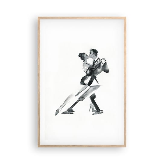 Obraz - Plakat - W jednym rytmie - 61x91cm - Tango Taniec Tancerz - Foto Plakaty na ścianę w ramie jasny dąb - Plakat do Salonu Sypialni ARTTOR ARTTOR