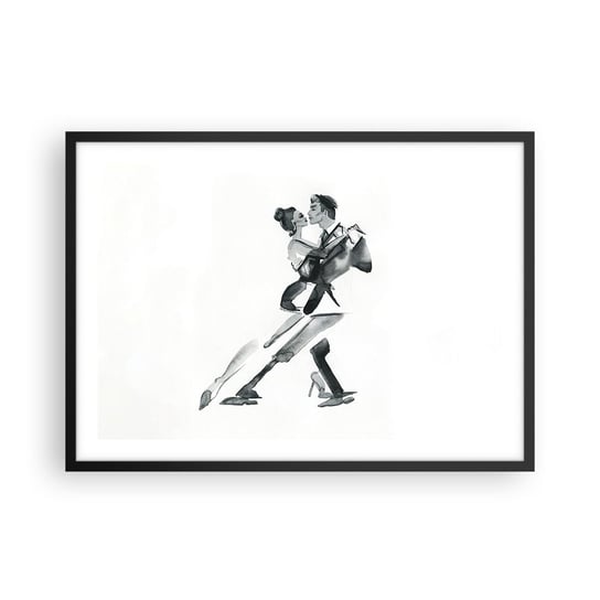 Obraz - Plakat - W jednym rytmie - 70x50cm - Tango Taniec Tancerz - Nowoczesny modny obraz Plakat czarna rama ARTTOR ARTTOR
