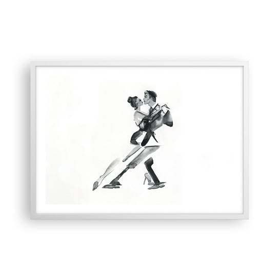 Obraz - Plakat - W jednym rytmie - 70x50cm - Tango Taniec Tancerz - Nowoczesny modny obraz Plakat rama biała ARTTOR ARTTOR