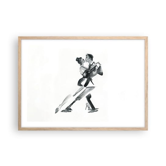 Obraz - Plakat - W jednym rytmie - 70x50cm - Tango Taniec Tancerz - Nowoczesny modny obraz Plakat rama jasny dąb ARTTOR ARTTOR