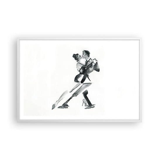 Obraz - Plakat - W jednym rytmie - 91x61cm - Tango Taniec Tancerz - Foto Plakaty na ścianę w ramie białej - Plakat do Salonu Sypialni ARTTOR ARTTOR