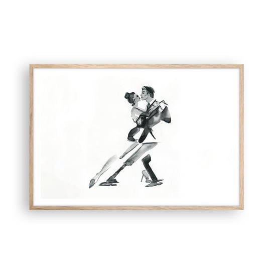 Obraz - Plakat - W jednym rytmie - 91x61cm - Tango Taniec Tancerz - Foto Plakaty na ścianę w ramie jasny dąb - Plakat do Salonu Sypialni ARTTOR ARTTOR