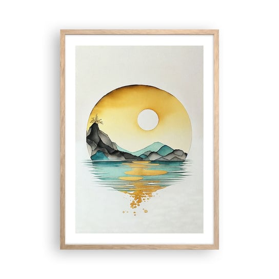 Obraz - Plakat - W kręgu piękna - 50x70cm - Pejzaż Widok Słońce - Nowoczesny modny obraz Plakat rama jasny dąb ARTTOR ARTTOR
