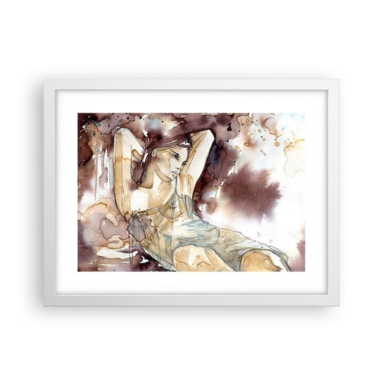 Obraz - Plakat - W nastroju lila - 40x30cm - Abstrakcja Kobieta Ciało - Foto Plakaty na ścianę w ramie białej - Plakat do Salonu Sypialni ARTTOR ARTTOR