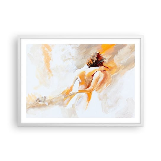 Obraz - Plakat - W niebie bliskości - 70x50cm - Sztuka Zakochana Para Miłość - Nowoczesny modny obraz Plakat rama biała ARTTOR ARTTOR