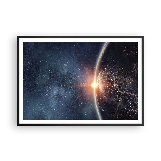 Obraz - Plakat - W nowej perspektywie - 100x70cm - Kosmos Galaktyka Wszechświat - Foto Plakaty w ramie koloru czarnego do Salonu Sypialni ARTTOR ARTTOR