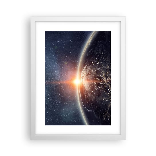 Obraz - Plakat - W nowej perspektywie - 30x40cm - Kosmos Galaktyka Wszechświat - Foto Plakaty na ścianę w ramie białej - Plakat do Salonu Sypialni ARTTOR ARTTOR